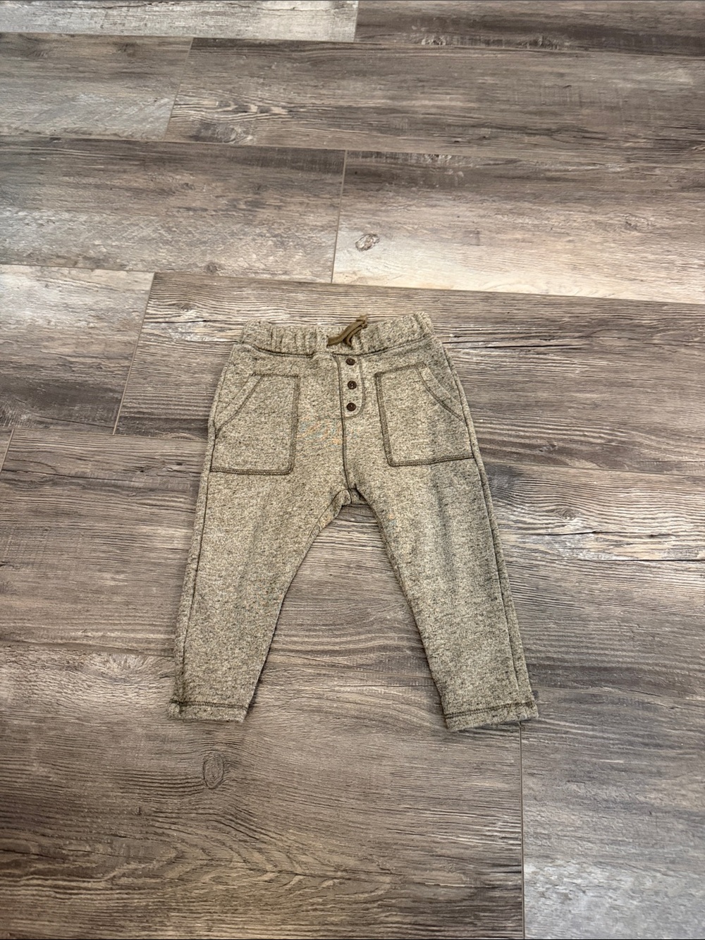Zara Kids Heathered Tan Knit Jogger Pants